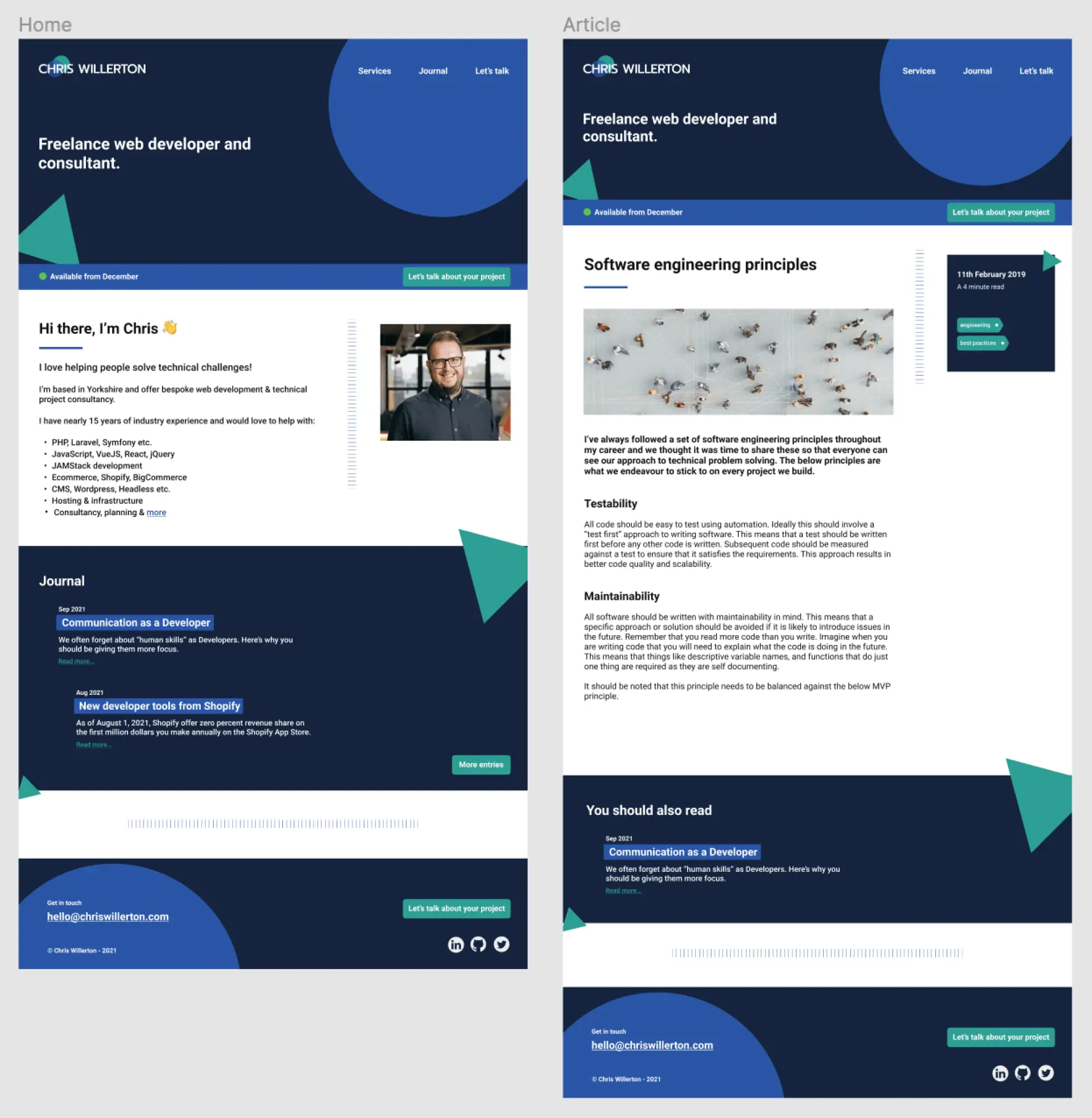Figma layout for chriswillerton.com design